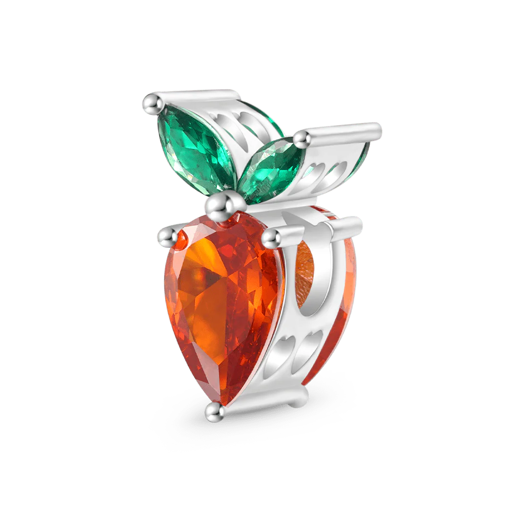 Gnoce Delicious Carrot Charm Platinum-plated Silver Blend