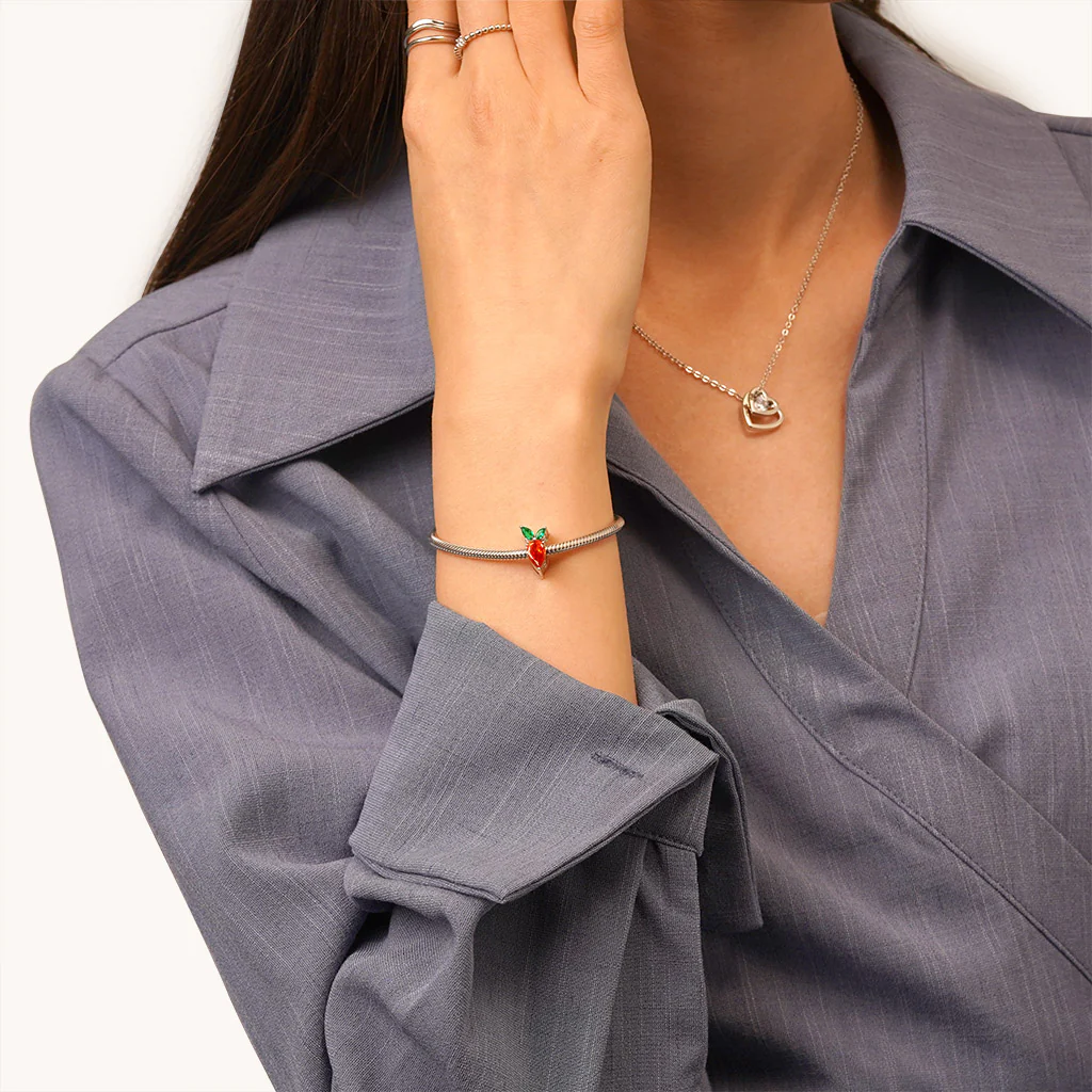 Gnoce Delicious Carrot Charm Platinum-plated Silver Blend - Image 4