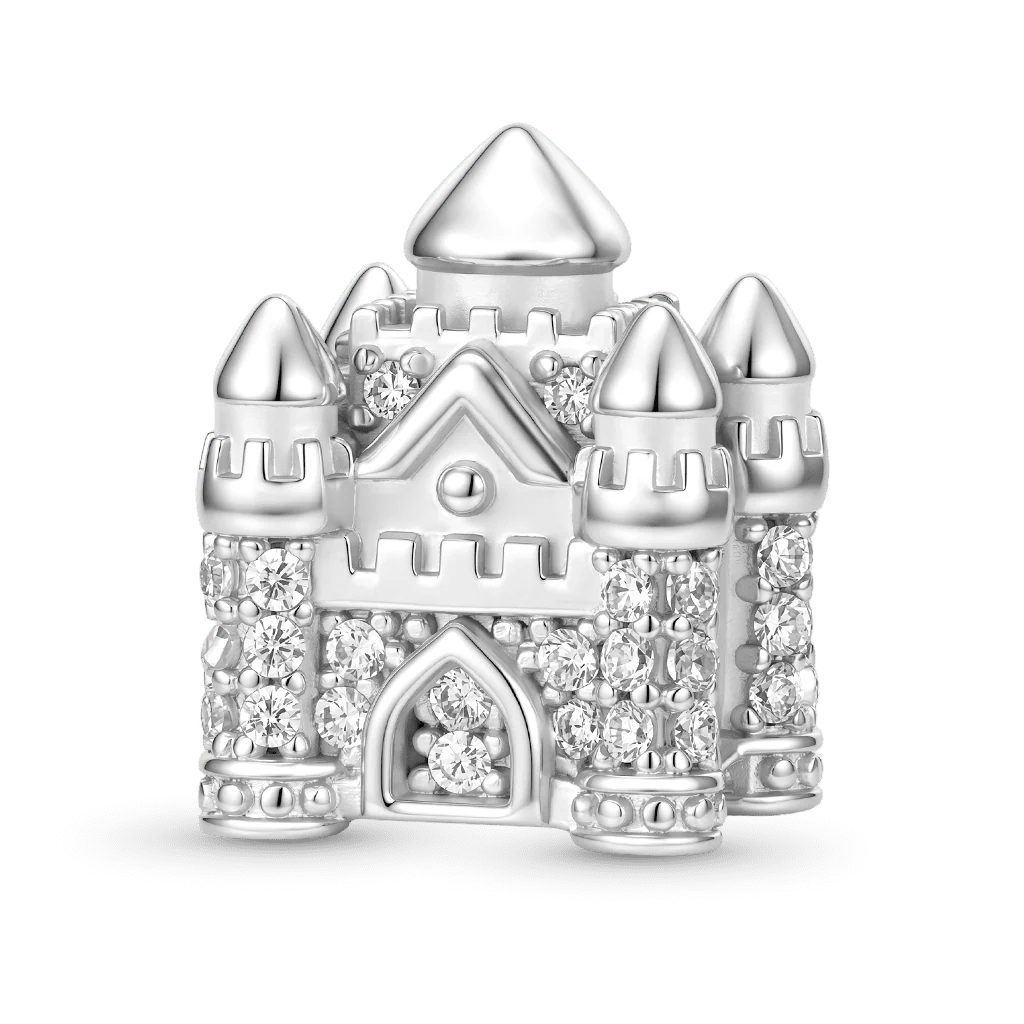 Gnoce  Castle Charm Platinum-plated Silver Blend