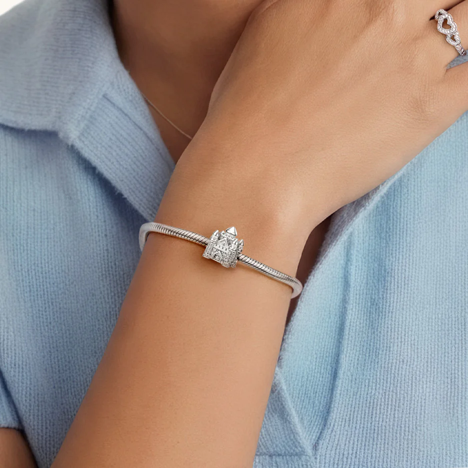 Gnoce  Castle Charm Platinum-plated Silver Blend - Image 2