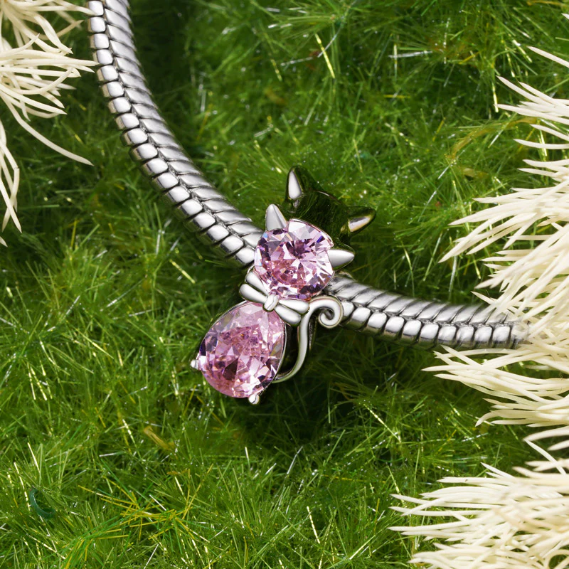 Gnoce Pet Cat Birthstone Charm Platinum-plated Silver Blend - Image 3