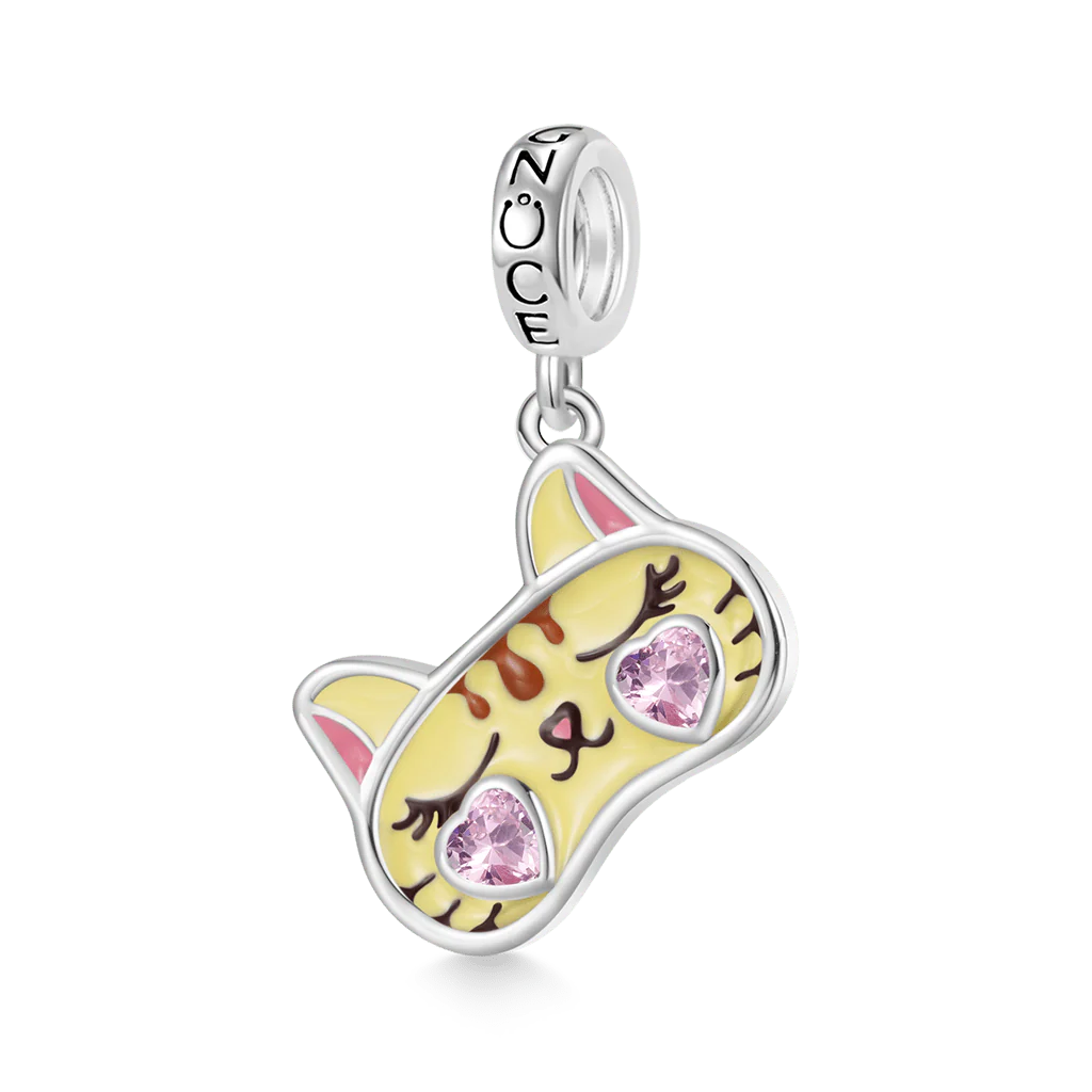 Gnoce Cat Eye Mask Charm Platinum-plated Silver Blend