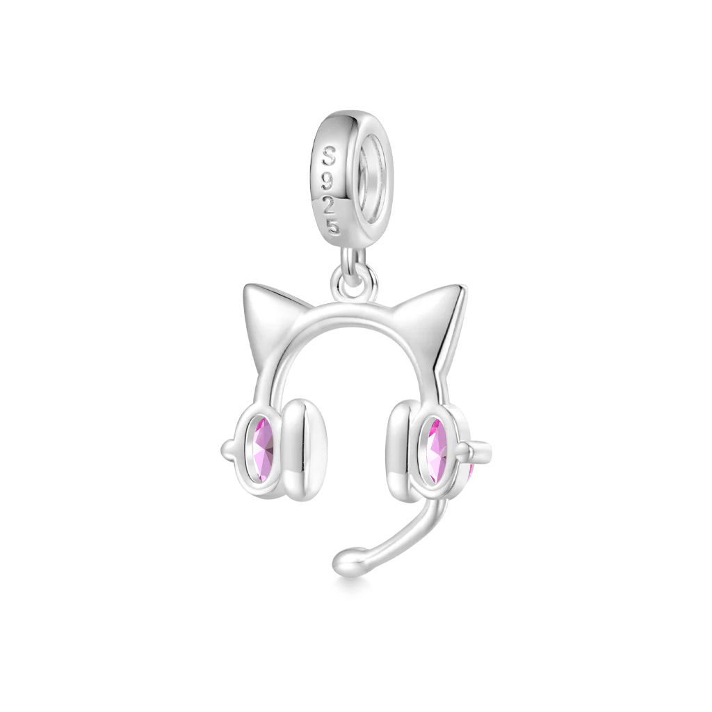 Gnoce Cat Headphone Charm Platinum-plated Silver Blend - Image 2