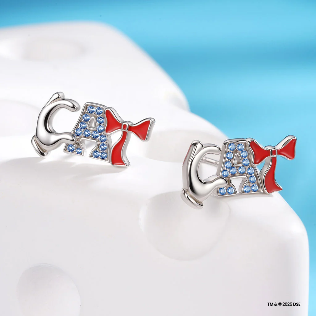 Gnoce The Cat in the Hat CAT Letter Stud Earrings - Image 3