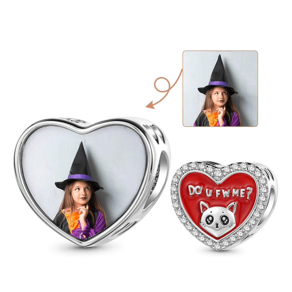 Gnoce Cat Lover Photo Charm Platinum-plated Silver Blend