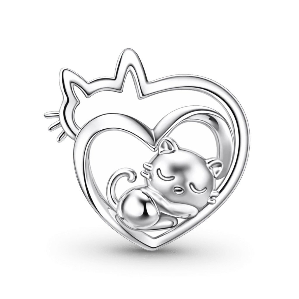 Gnoce Cat Mother & Baby Engravable Charm
