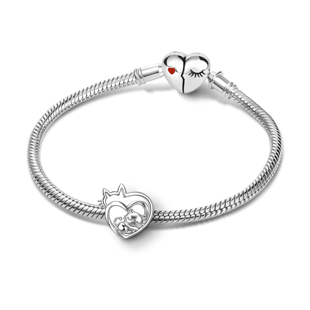 Gnoce Cat Mother & Baby Engravable Charm - Image 3