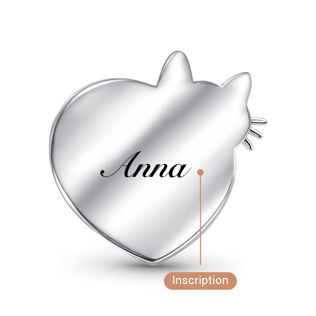 Gnoce Cat Mother & Baby Engravable Charm - Image 5