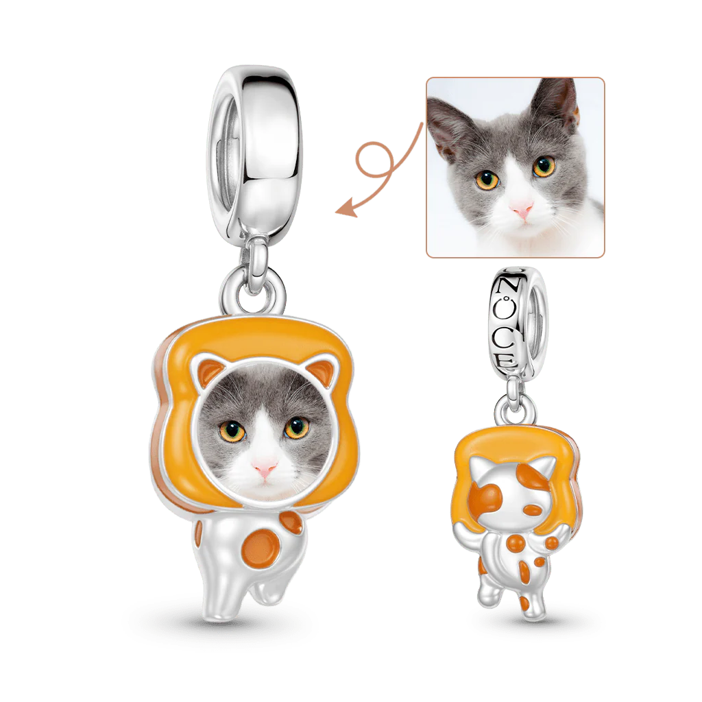 Gnoce  Cat Personalized Loving Pet Photo Pendant Dangle Charm