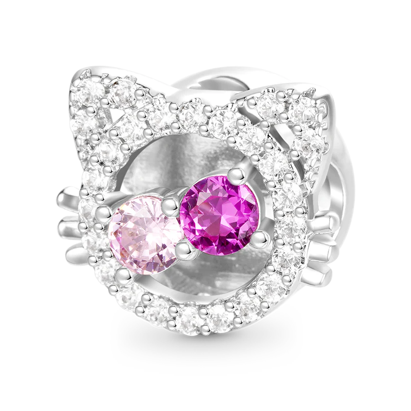 Gnoce Cat Love Personalized Photo Charm Platinum-plated Silver Blend - Image 3