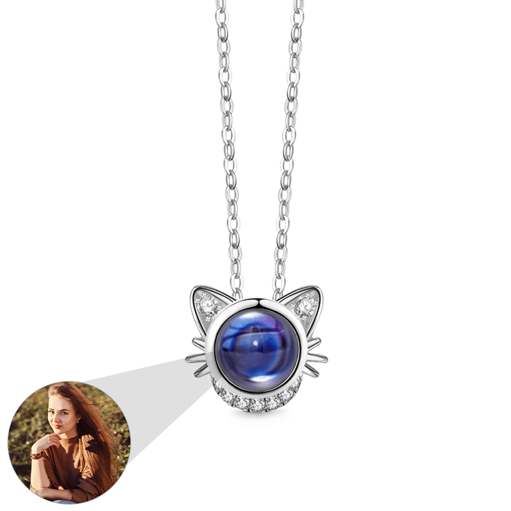 Gnoce Cat Photo Projection Necklace
