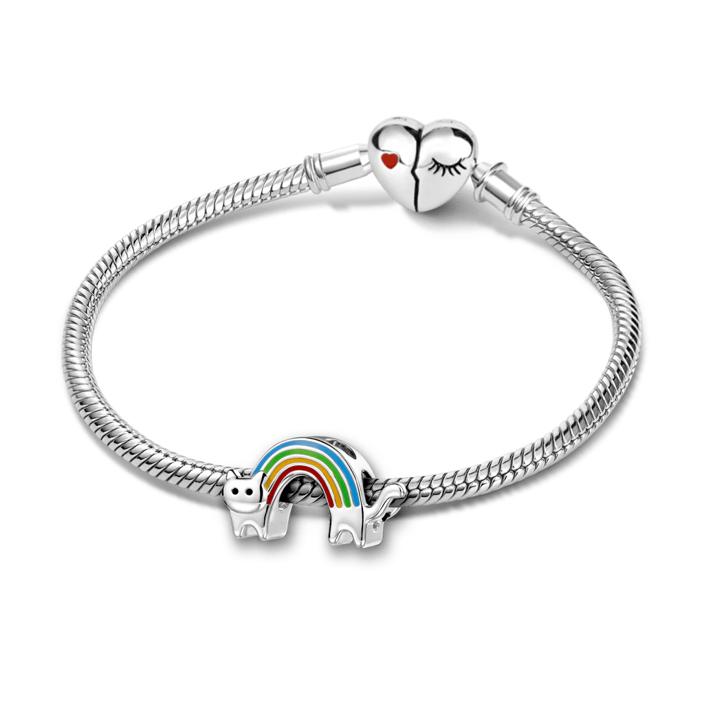 Gnoce Cat Rainbow Bridge Stopper Charm Platinum-plated Silver Blend - Image 3