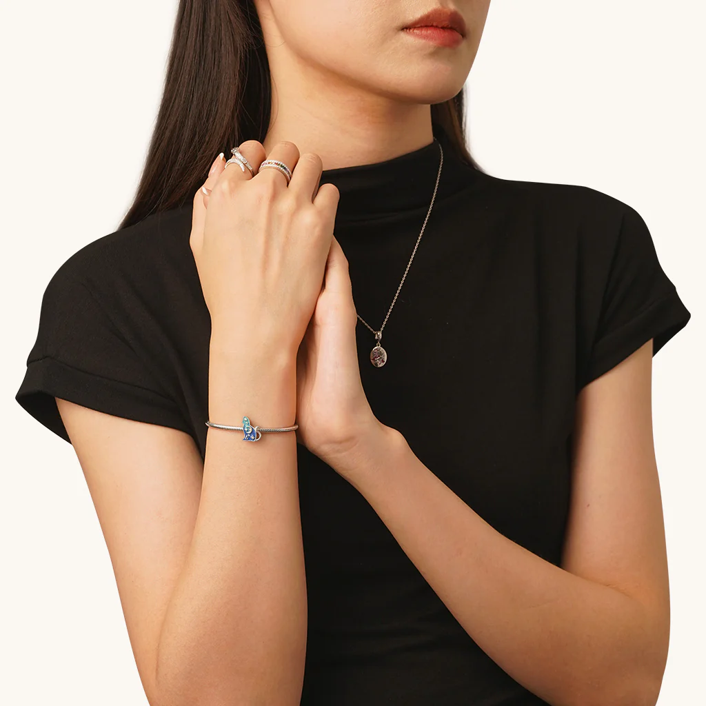 Gnoce Cat Star Moon Charm Platinum-plated Silver Blend - Image 4