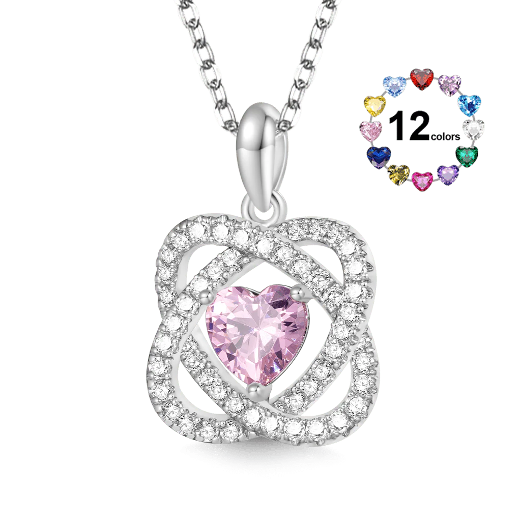 Gnoce Celtic Heart Birthstone Pendant Necklace