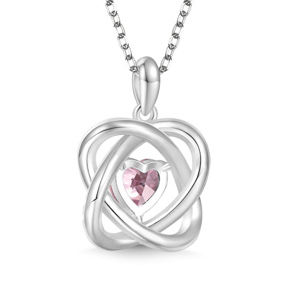 Gnoce Celtic Heart Birthstone Pendant Necklace - Image 2