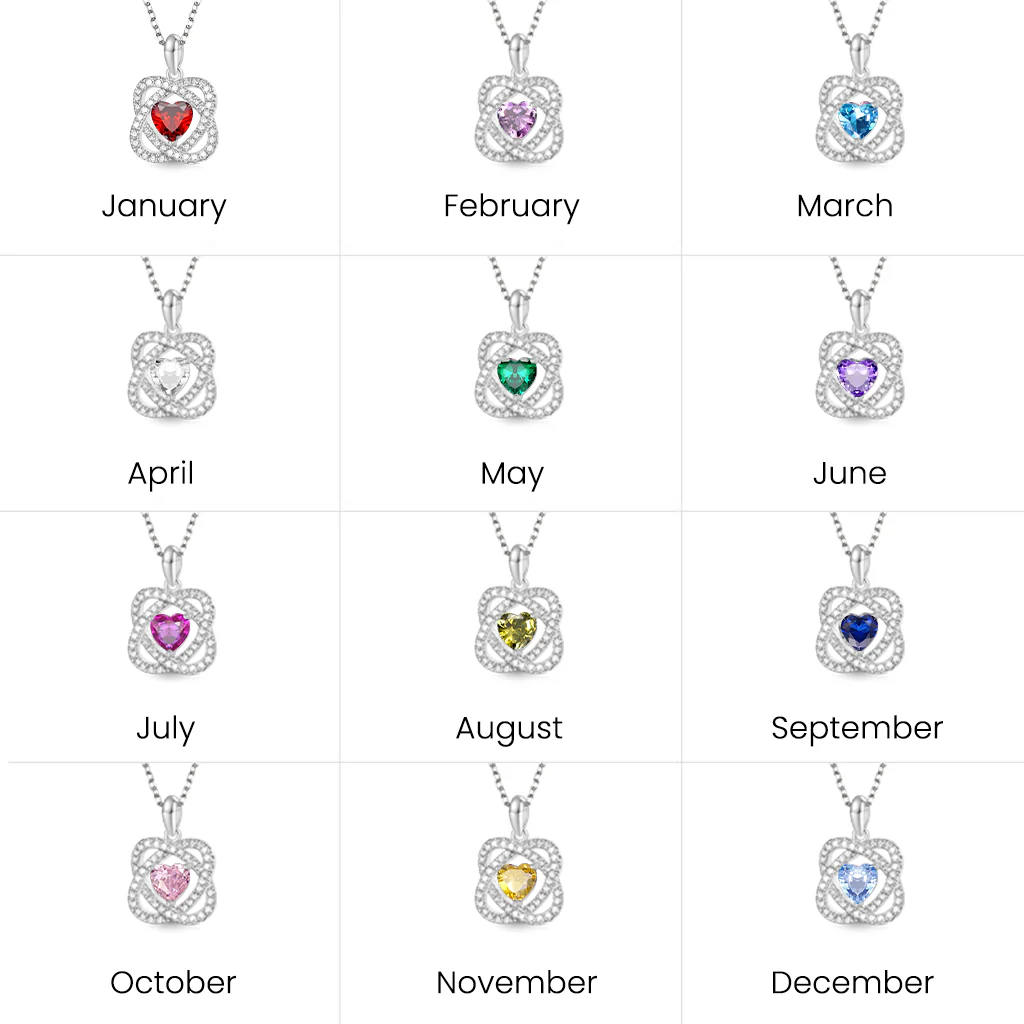 Gnoce Celtic Heart Birthstone Pendant Necklace - Image 6