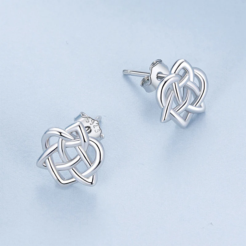 Gnoce Celtic Knot Geometric Stud Earrings - Image 2
