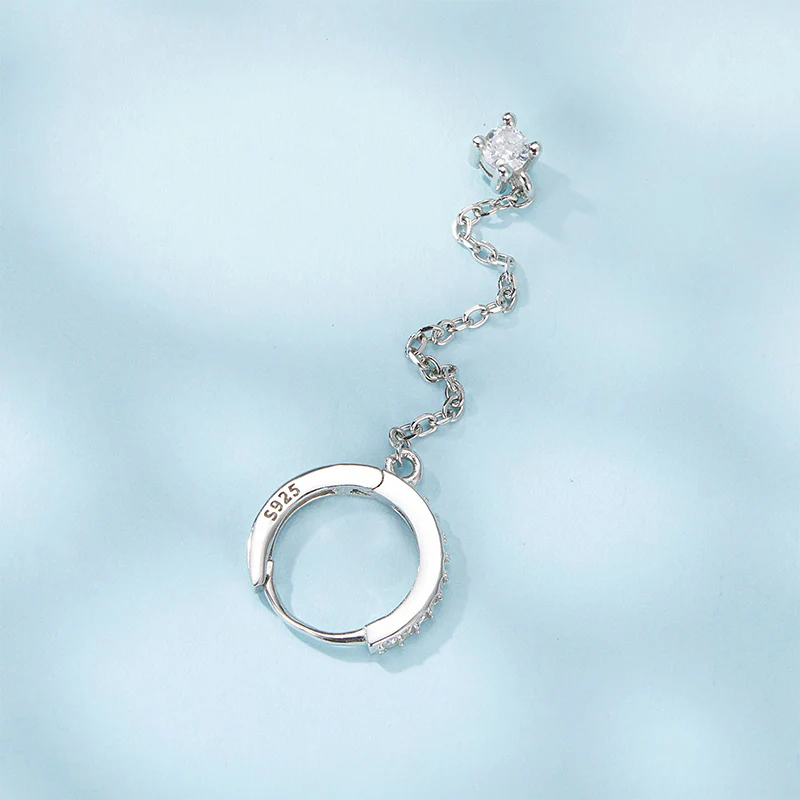Gnoce Chain Threader Drop Hoop Earring - Image 4