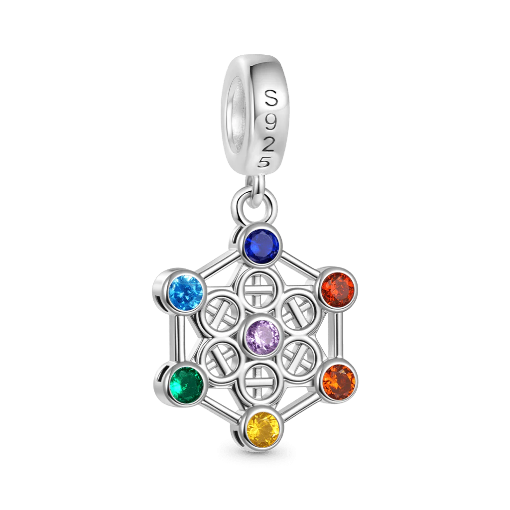 Gnoce Chakra Healing Glow-in-the-Dark Charm Platinum-plated Silver Blend - Image 3