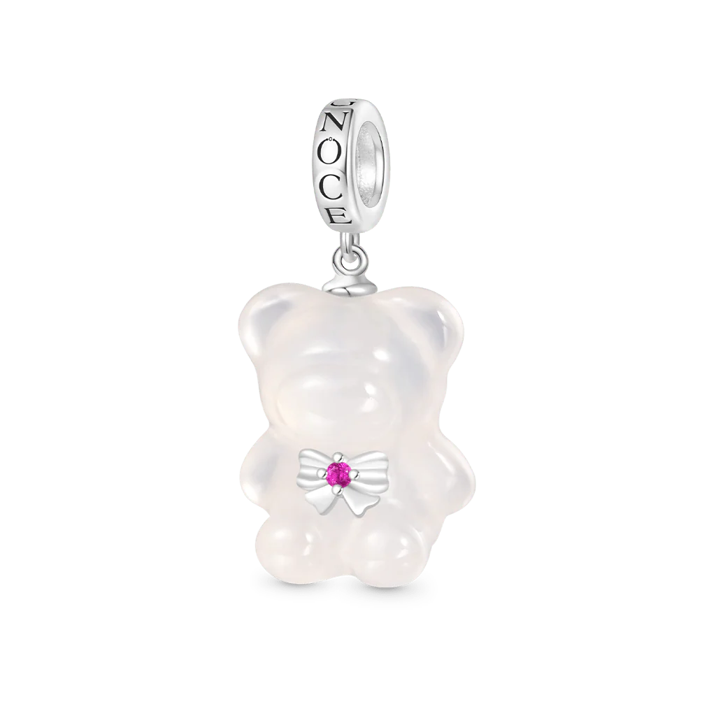 Gnoce Chalcedony Gummy Bear Pendant Dangle Charm