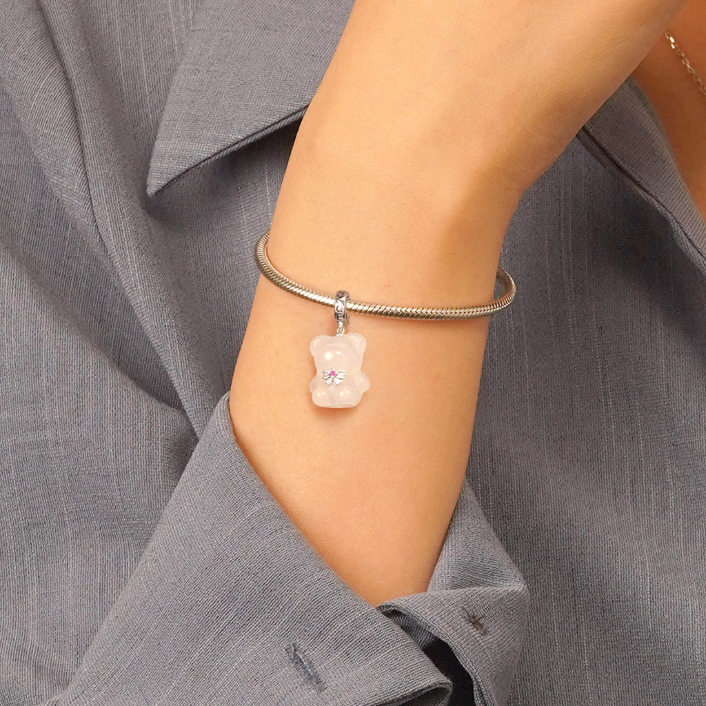 Gnoce Chalcedony Gummy Bear Pendant Dangle Charm - Image 6