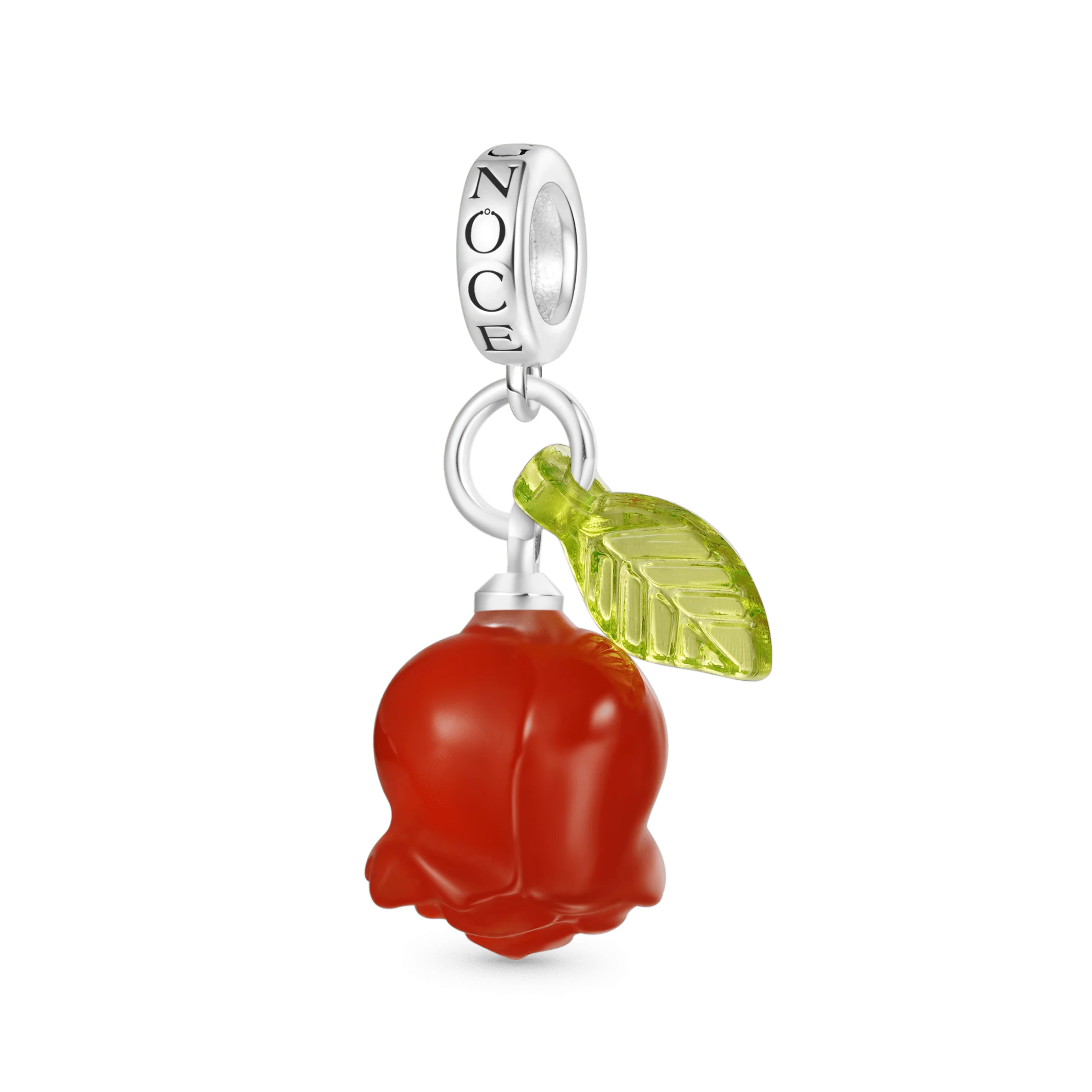 Gnoce Chalcedony Red Rose Pendant Dangle Charm