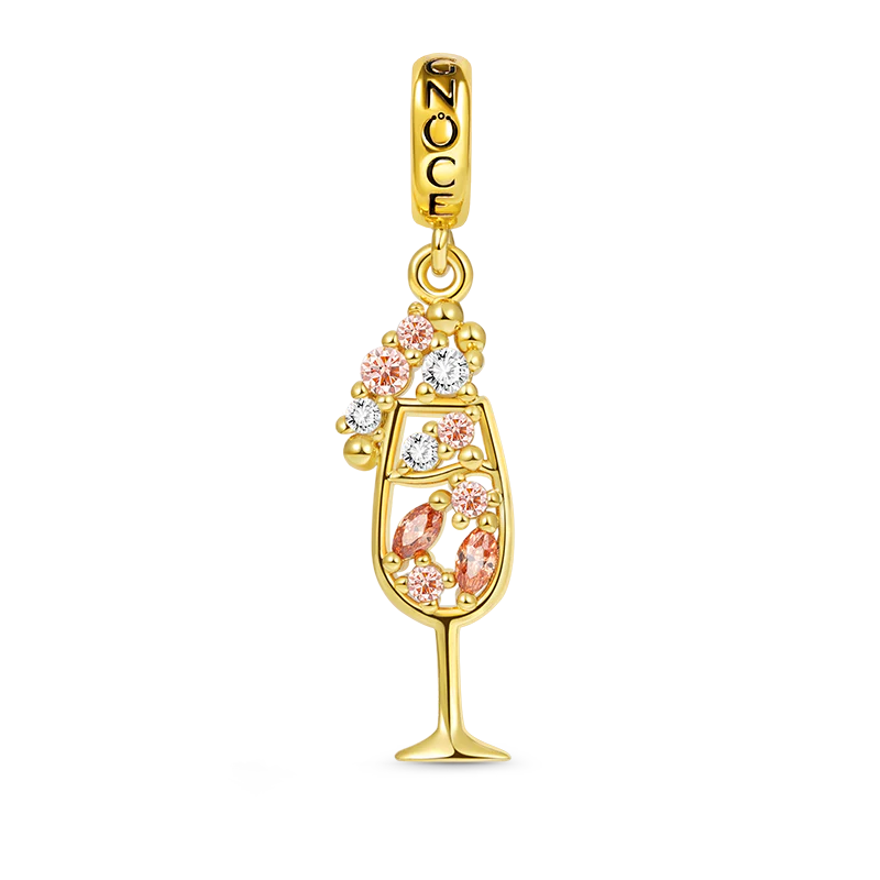 Gnoce Champagne Cocktail Charm Platinum-plated Silver Blend