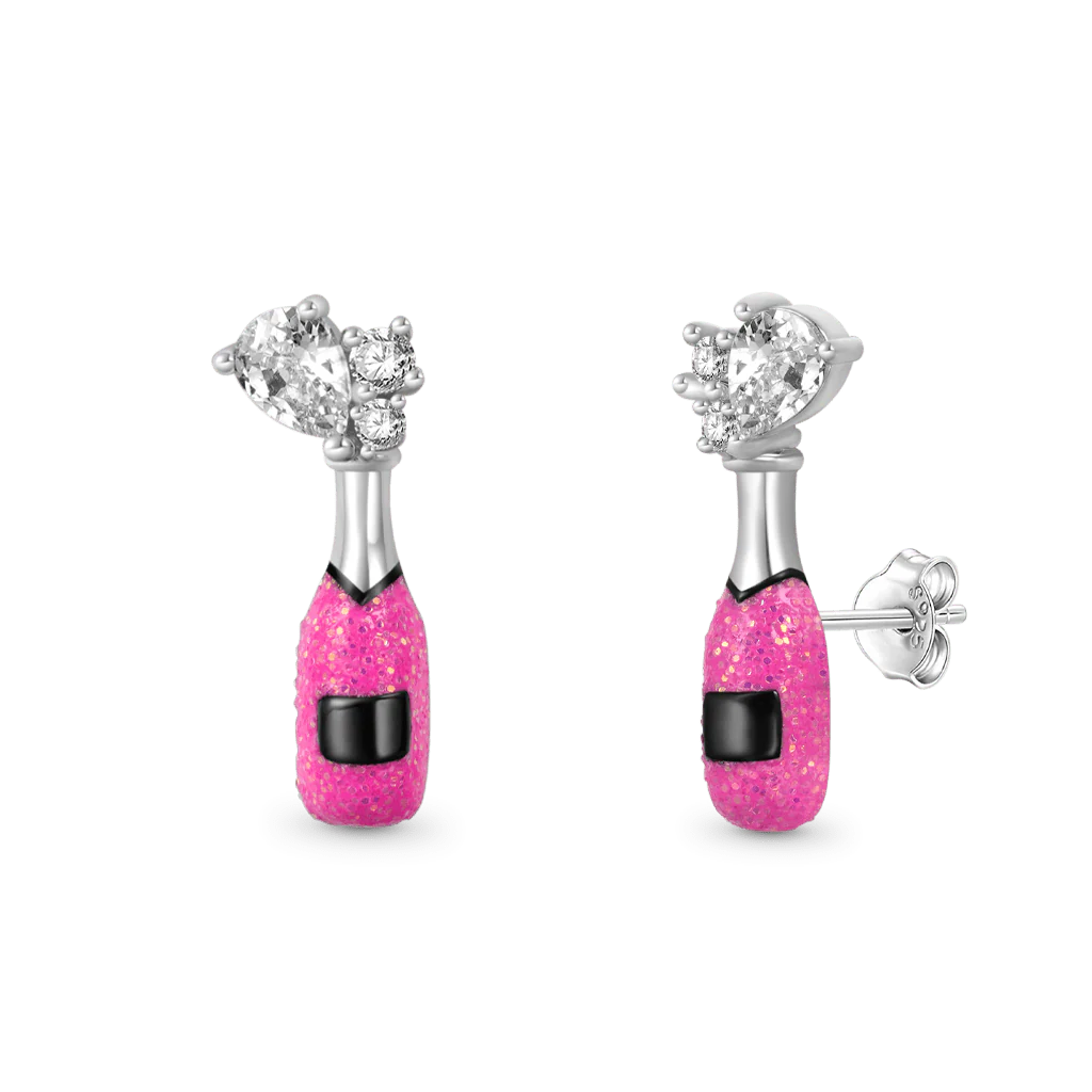 Gnoce Charming Champagne Stud Earrings Platinum-plated Silver Blend - Image 2