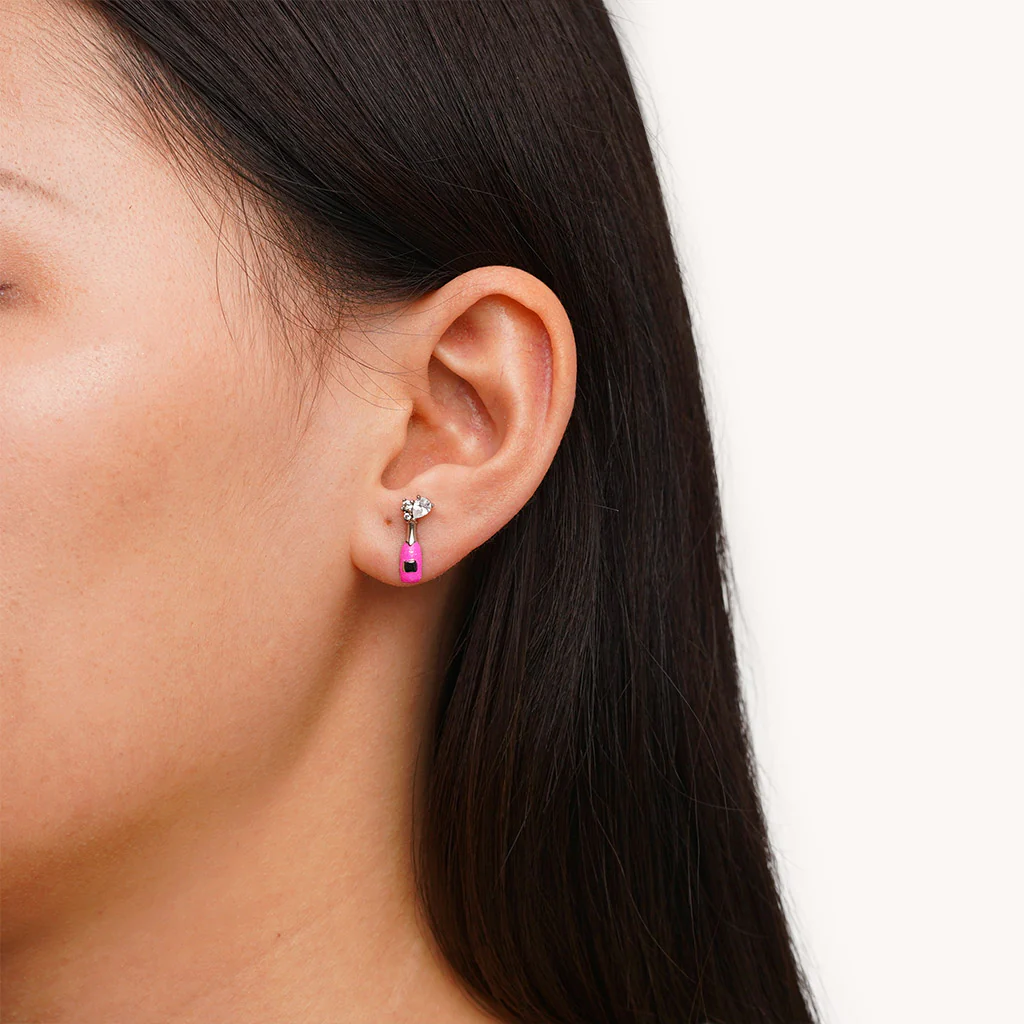 Gnoce Charming Champagne Stud Earrings Platinum-plated Silver Blend - Image 3