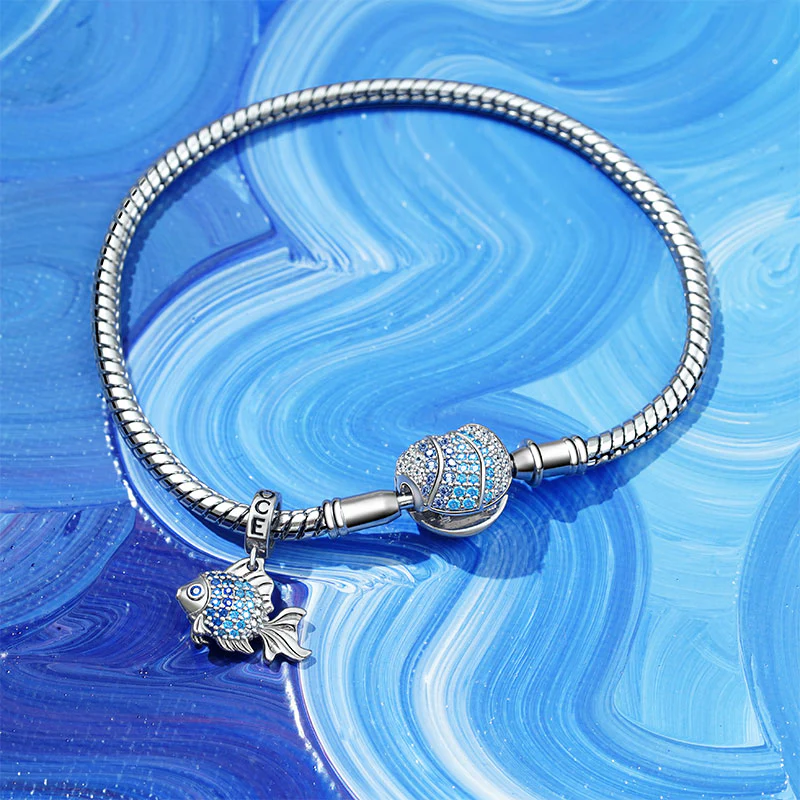 Gnoce Cheerful Fish Charm Platinum-plated Silver Blend - Image 3