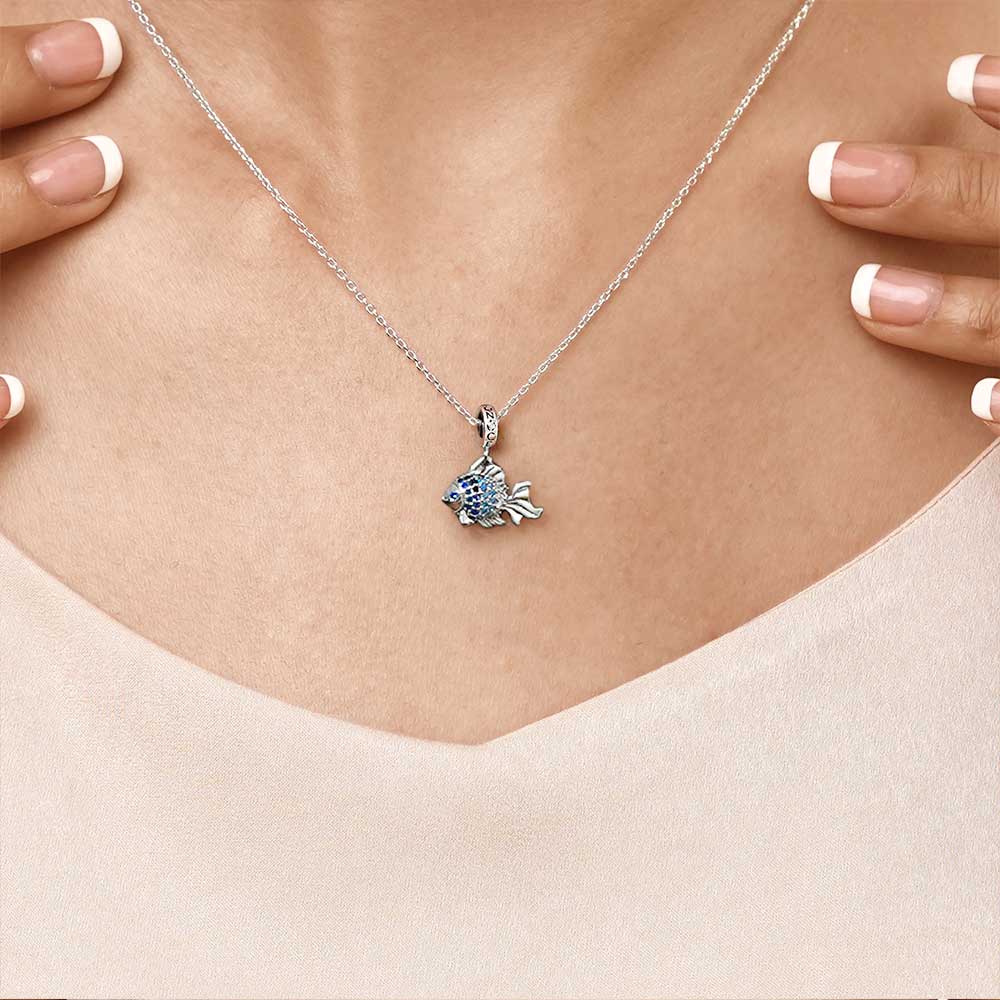 Gnoce Cheerful Fish Charm Platinum-plated Silver Blend - Image 7