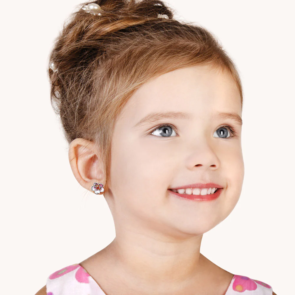 Gnoce Pink Cherry Blossoms Stud Earrings - Image 3
