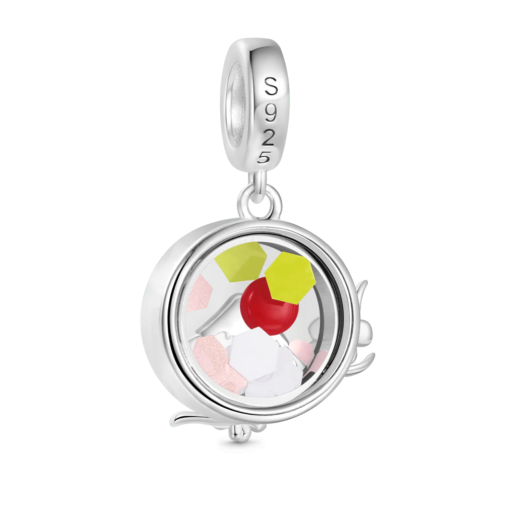 Gnoce Cherry Blossom Mount Fuji Quicksand Charm Platinum-plated Silver Blend - Image 3