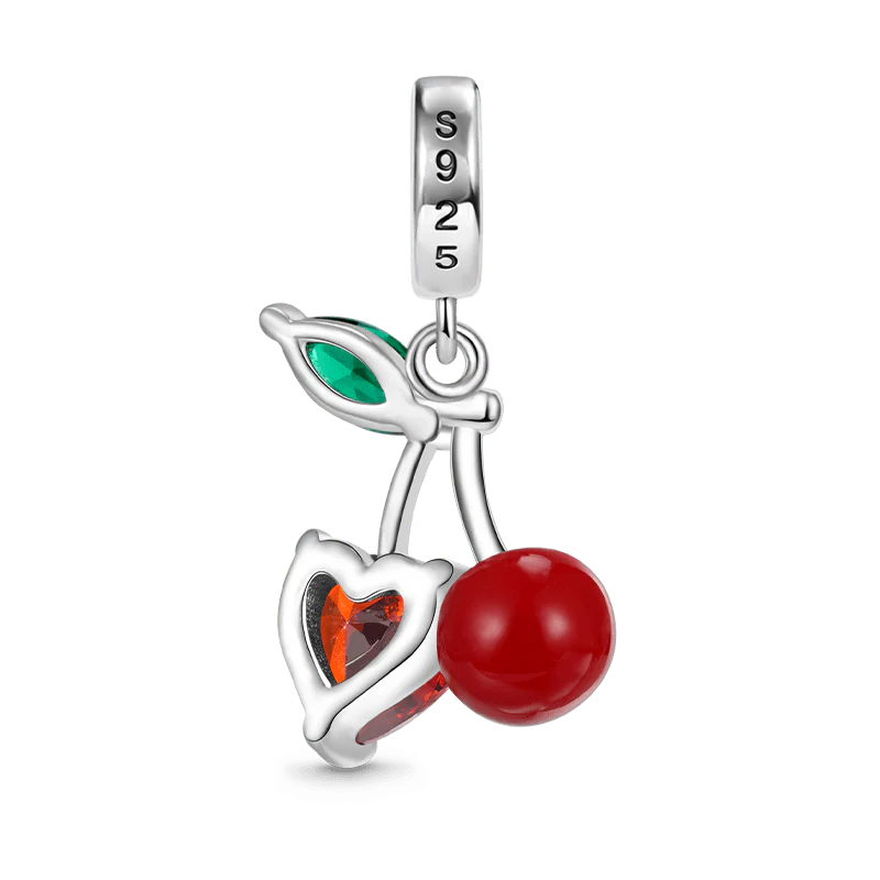 Gnoce Cherry Embraces Heart Gem Pendant Dangle Charm - Image 2