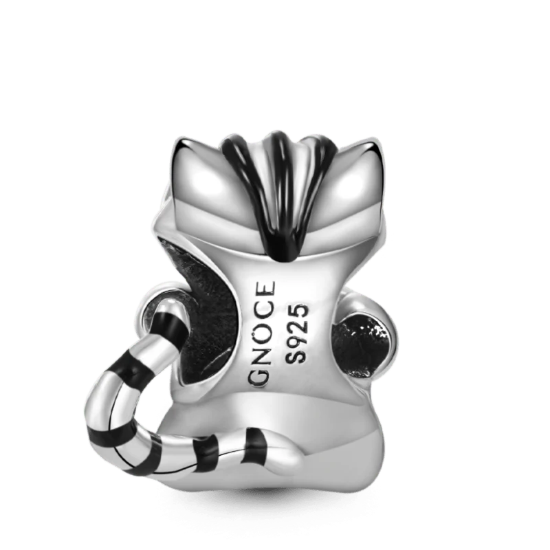 Gnoce Cheshire Cat Embraces Heart Gem Charm Platinum-plated Silver Blend - Image 2