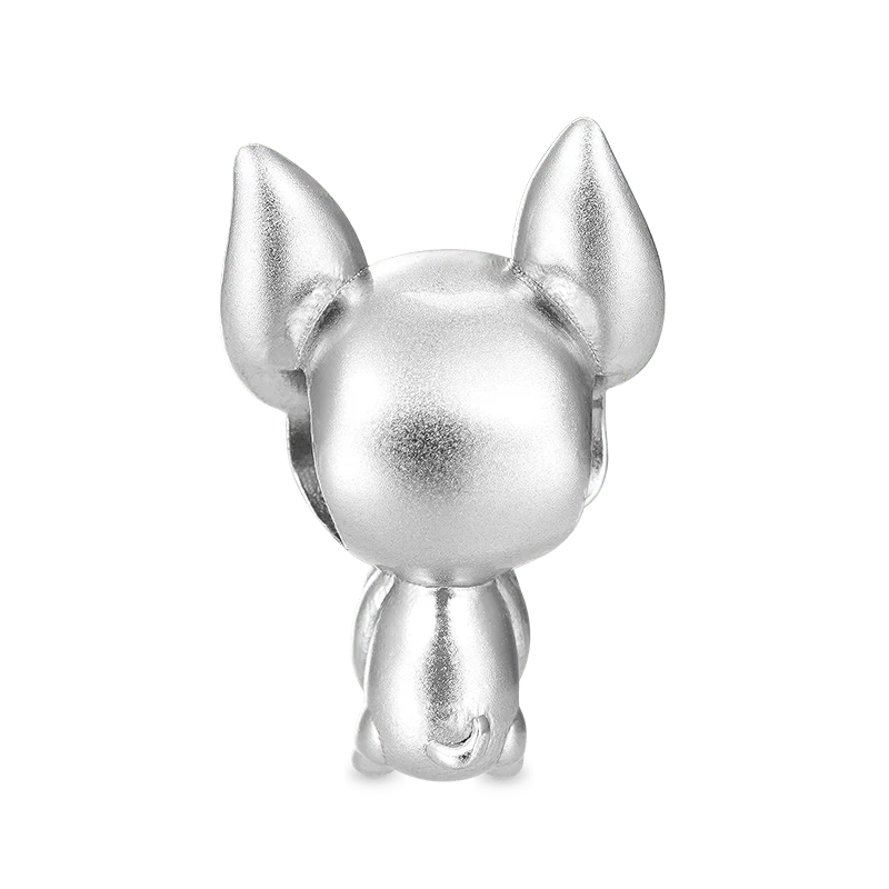 Gnoce Chihuahua Embraces Heart Gemstone Charm Platinum-plated Silver Blend - Image 2