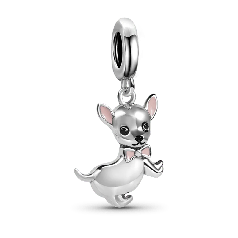 Chihuahua Pendant Dangle Charm Sterling Silver