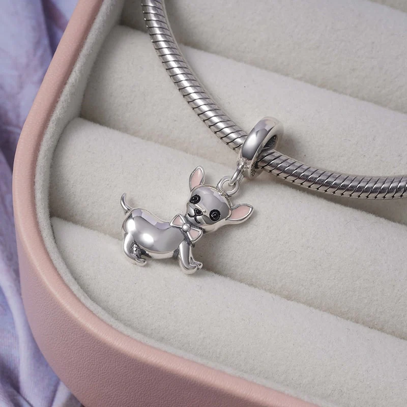 Chihuahua Pendant Dangle Charm Sterling Silver - Image 2