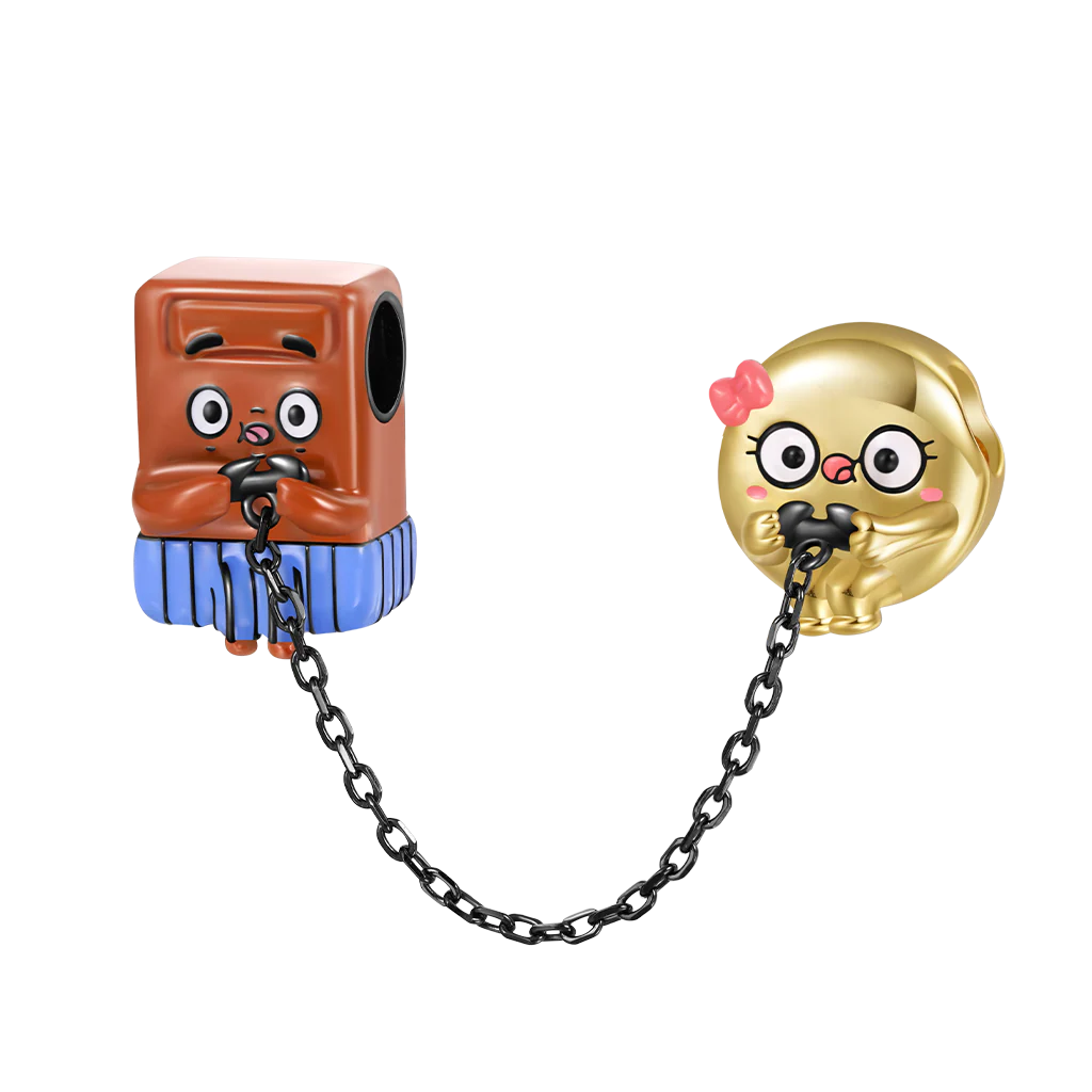 Gnoce Choco & Pancake Game Charm Platinum-plated Silver Blend
