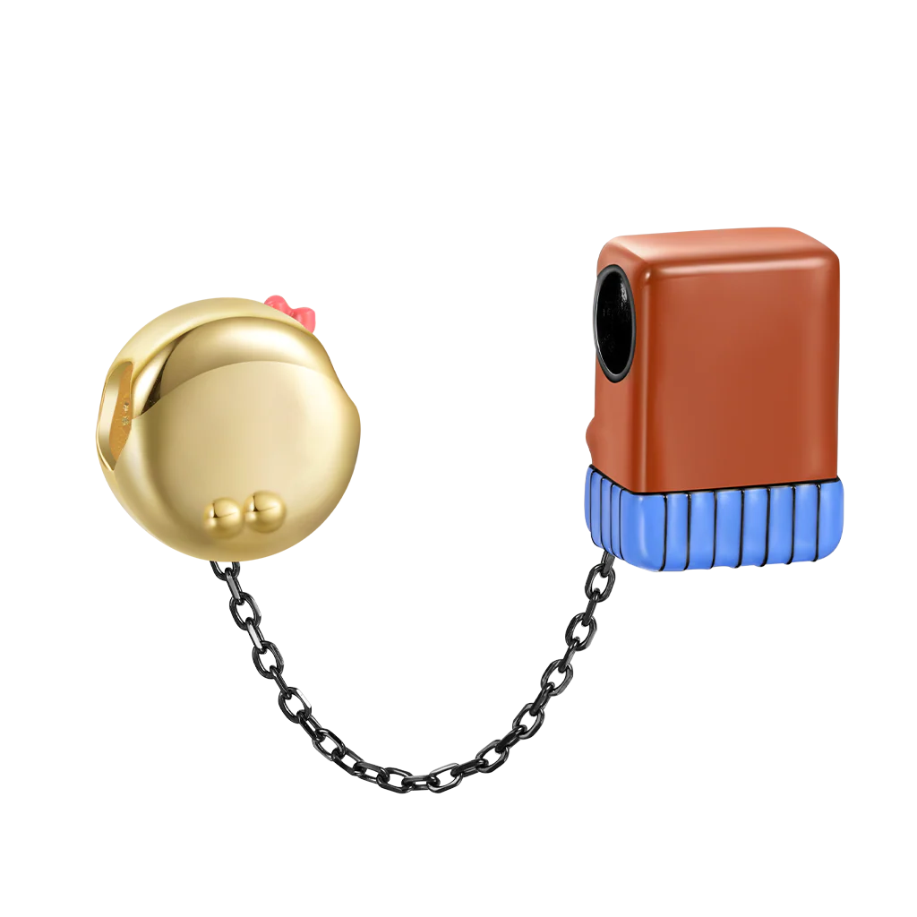 Gnoce Choco & Pancake Game Charm Platinum-plated Silver Blend - Image 2