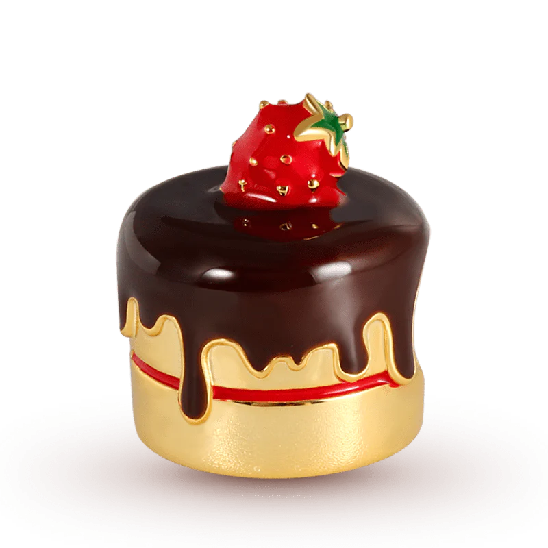 Gnoce Strawberry Chocolate Cake Charm Platinum-plated Silver Blend