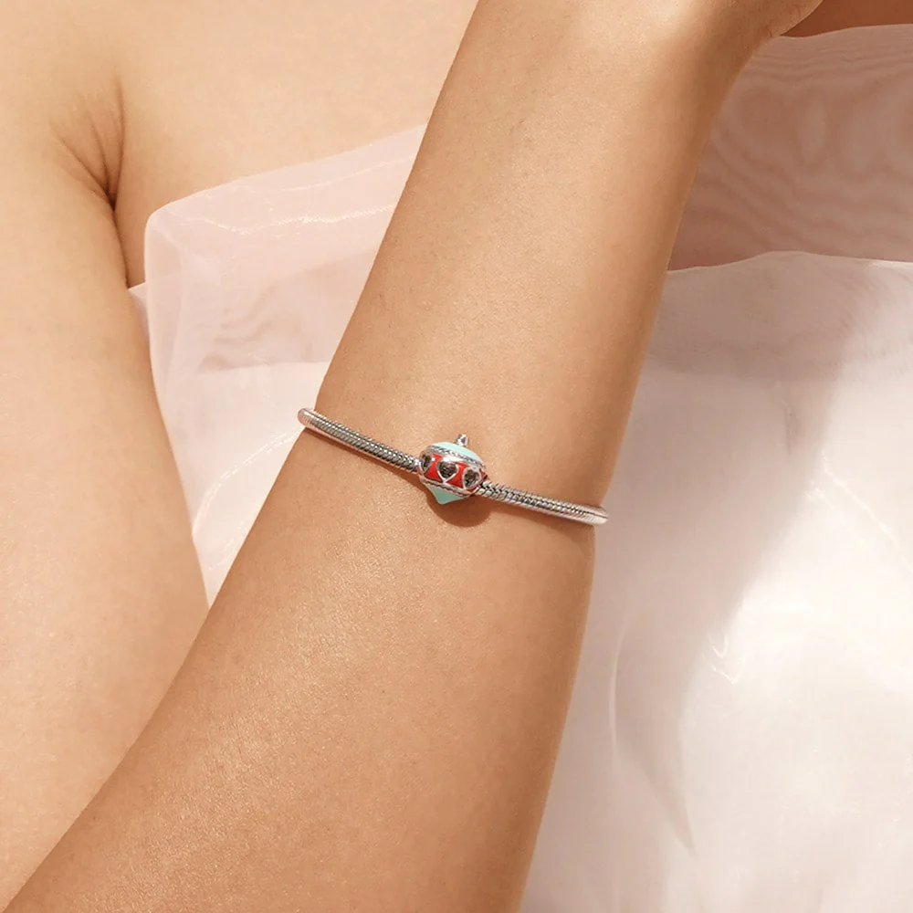 Gnoce Sparkling Christmas Ball Charm Platinum-plated Silver Blend - Image 4