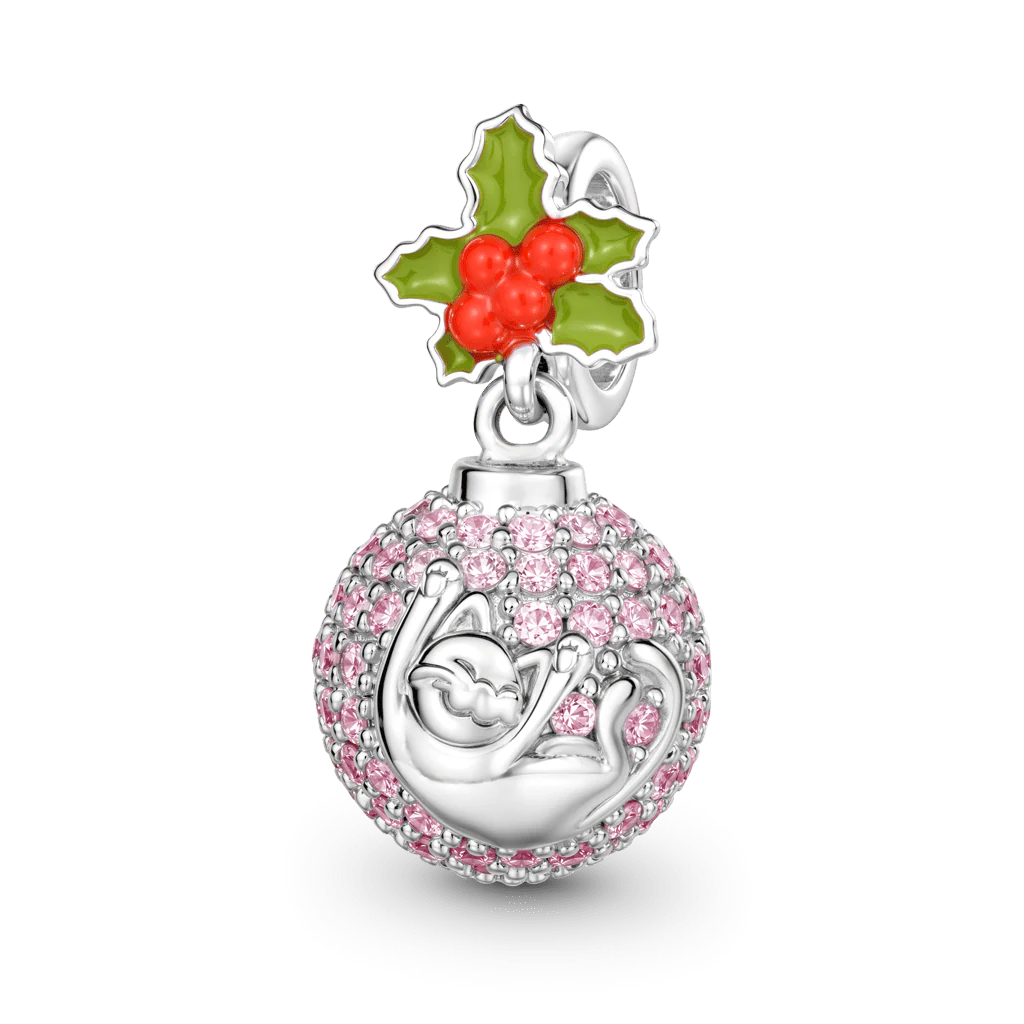 Gnoce Christmas Bauble Charm Platinum-plated Silver Blend