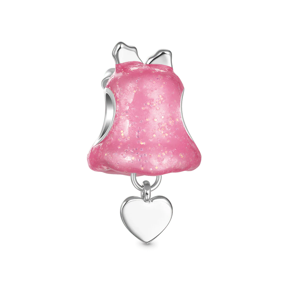 Gnoce Glow-in-the-Dark Christmas Cat Bell Engravable Charm Platinum-plated Silver Blend - Image 5