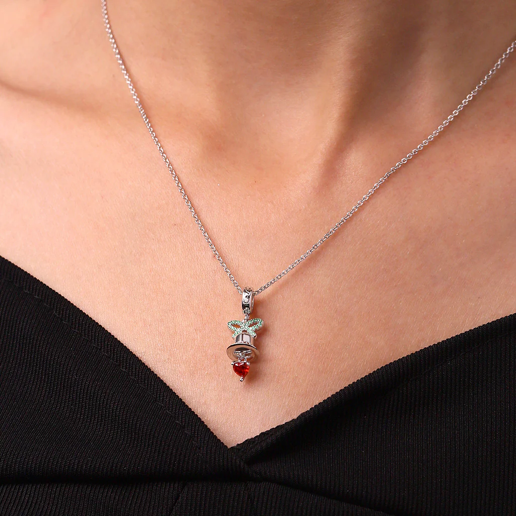 Gnoce Engravable Christmas Bell Birthstone Charm Platinum-plated Silver Blend - Image 5