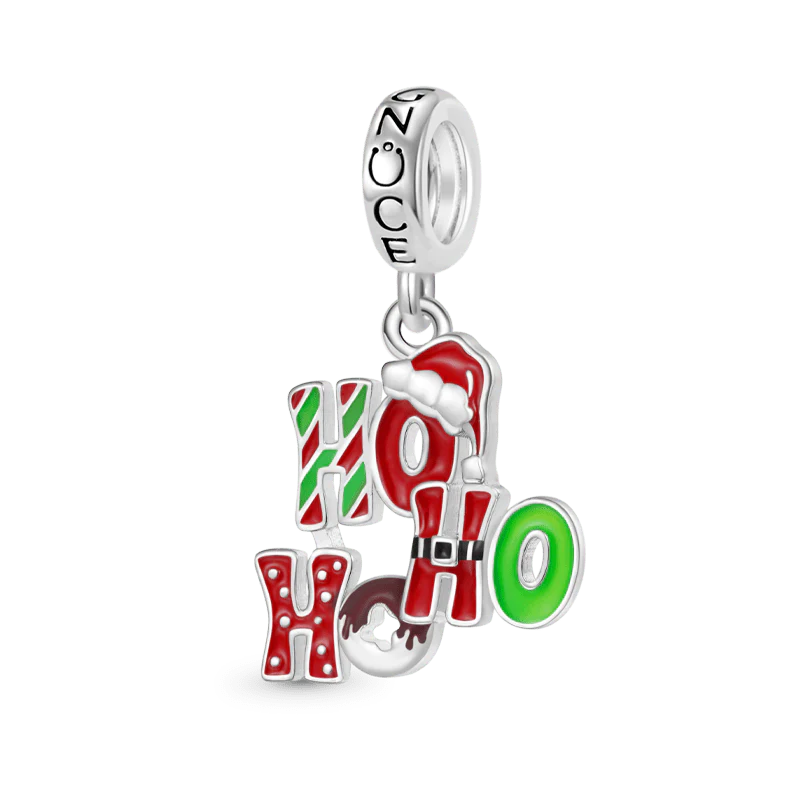 Gnoce Christmas Letter Style Charm Platinum-plated Silver Blend