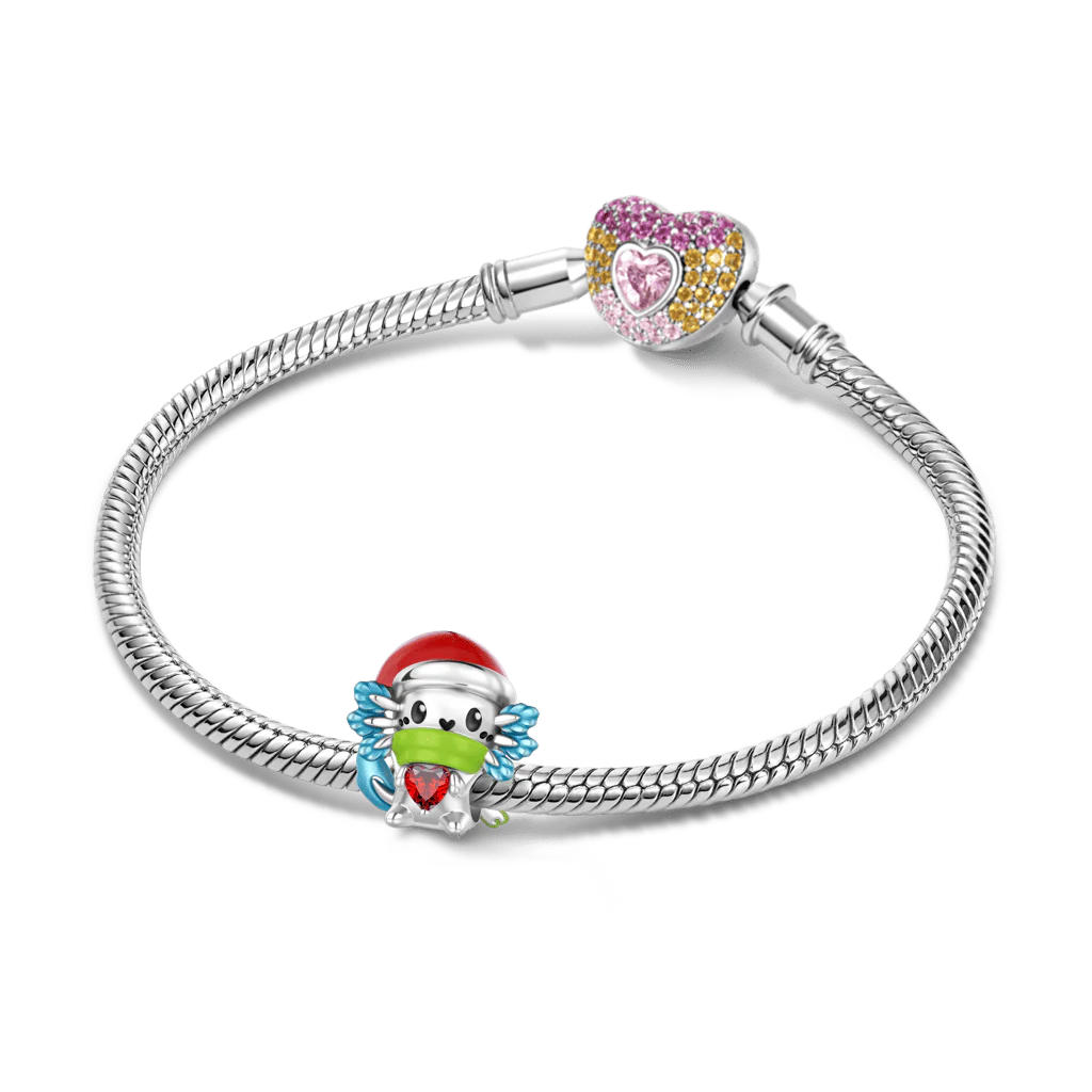 Gnoce Glow-in-the-Dark Christmas Salamander Charm Platinum-plated Silver Blend - Image 3