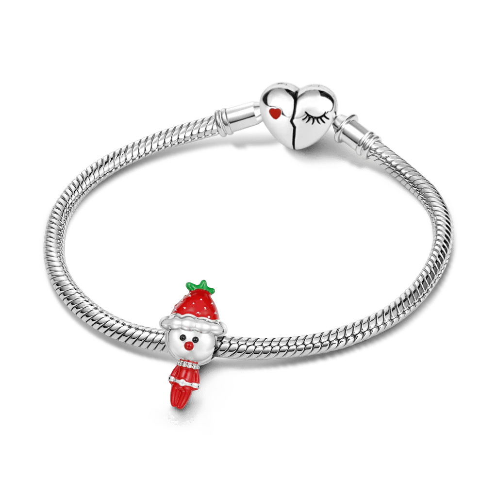 Gnoce Christmas Strawberry Doll Charm Platinum-plated Silver Blend - Image 3