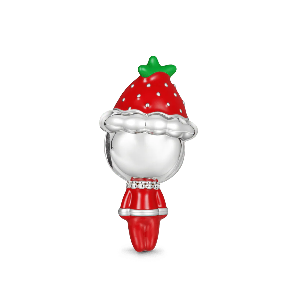 Gnoce Christmas Strawberry Doll Charm Platinum-plated Silver Blend - Image 5