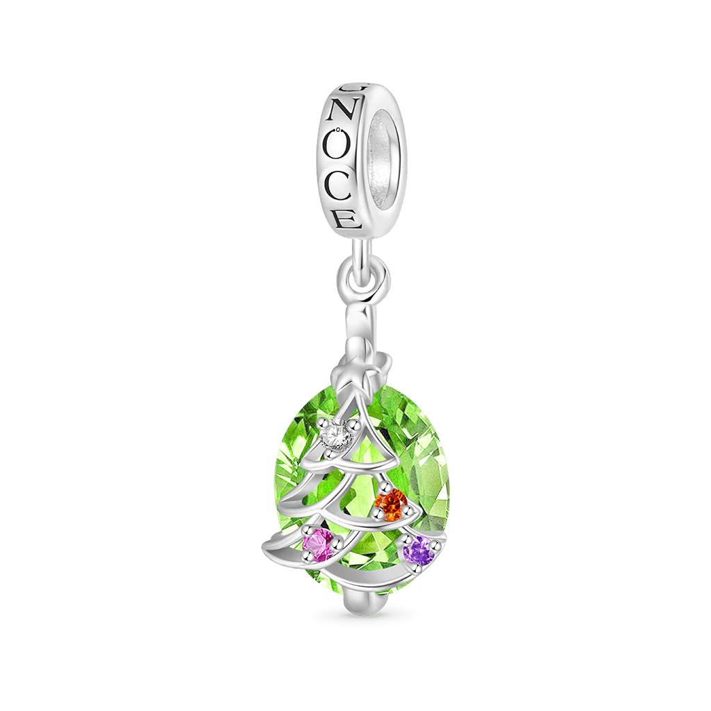 Gnoce Holiday Atmosphere Christmas Tree Charm Platinum-plated Silver Blend